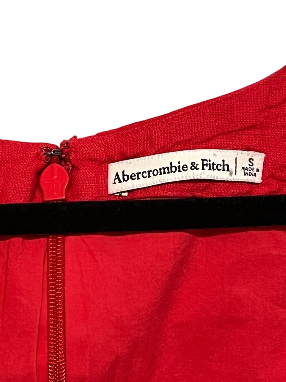 Abercrombie & Fitch Linen Blend Red Square Neck Mini Dress - Size Small - Picture 4 of 7